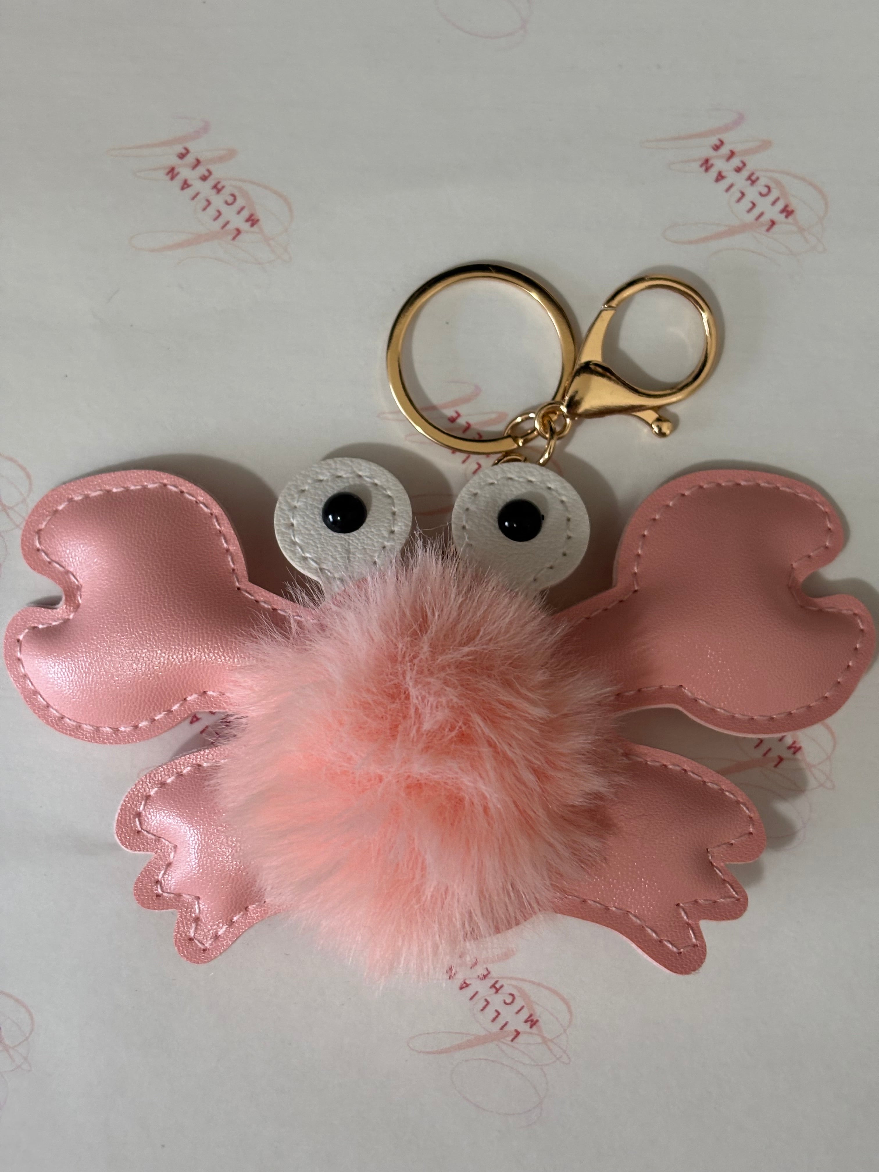 Pink Crab Keychain