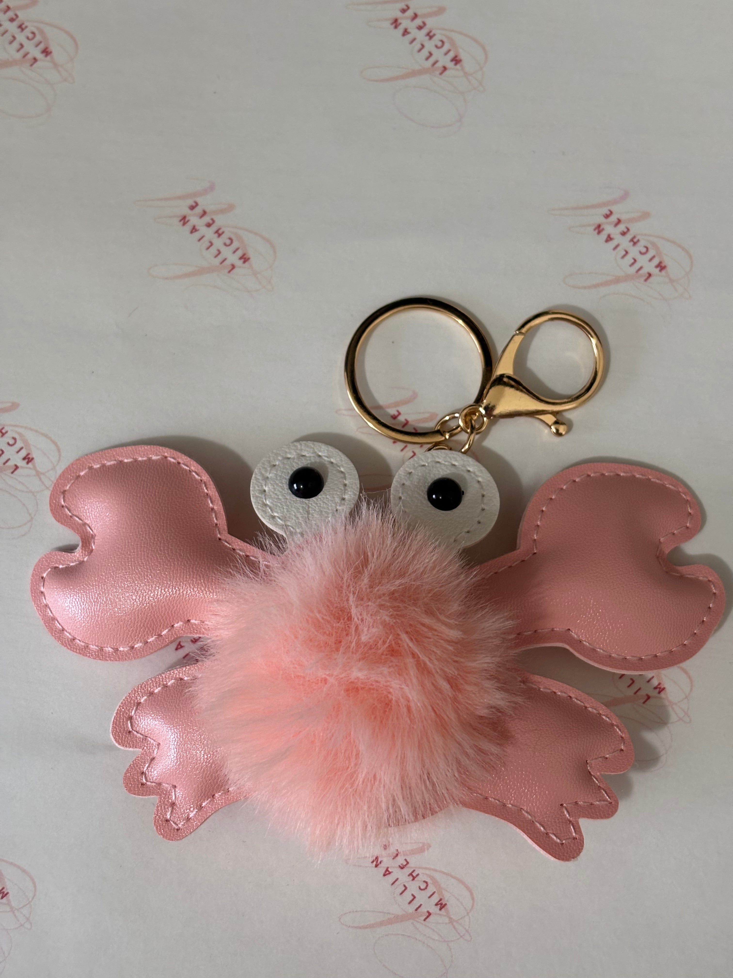 Pink Crab Keychain